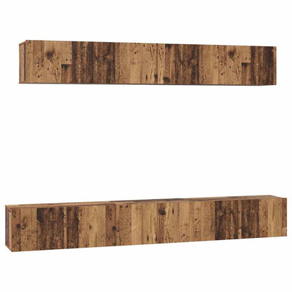 vidaXL TV Cabinet Set Wall-mounted 5 pcs Old Wood Engineered Wood
