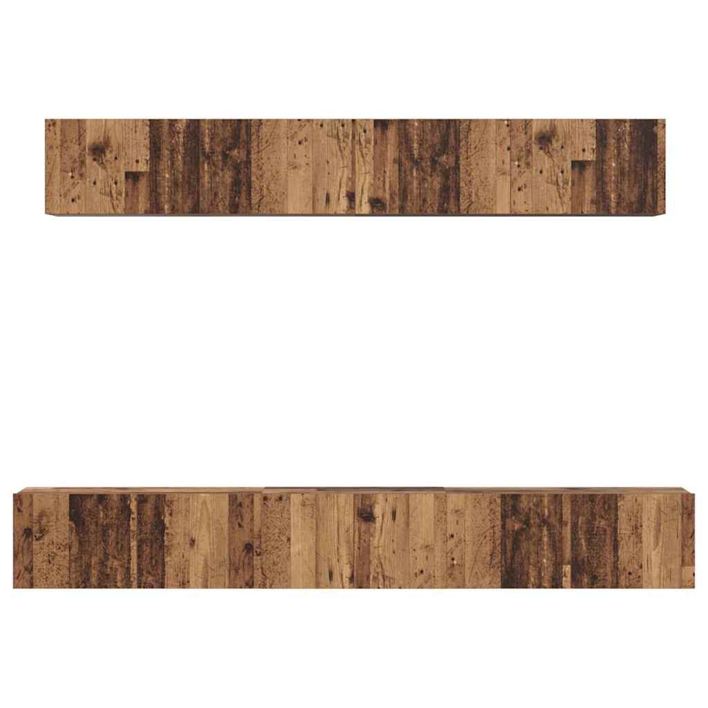 vidaXL TV Cabinet Set Wall-mounted 5 pcs Old Wood Engineered Wood