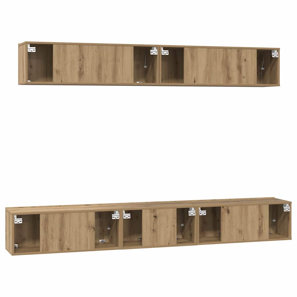 vidaXL TV Cabinet Set 5 pcs Artisan Oak Engineered Wood