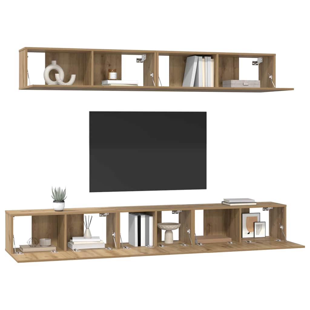 vidaXL TV Cabinet Set 5 pcs Artisan Oak Engineered Wood
