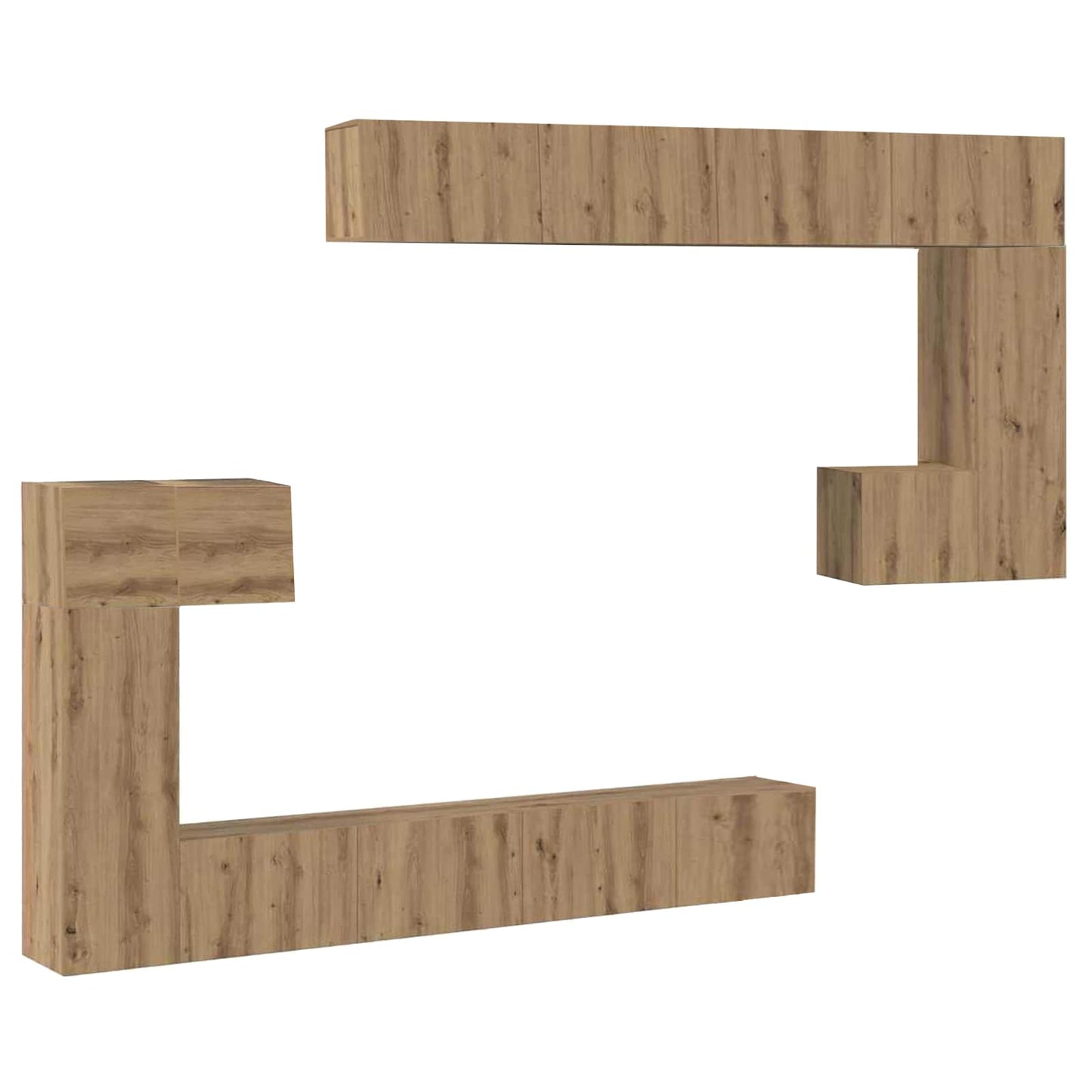 vidaXL TV Units Wall-mounted 4 pcs Artisan Oak Engineered wood