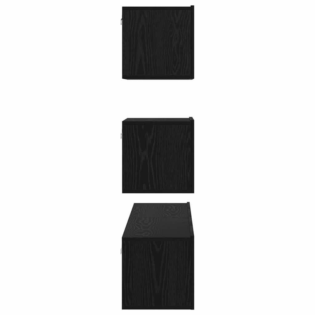 vidaXL TV Cabinet Set Wall-mounted 4 pcs Black Oak Engineered Wood