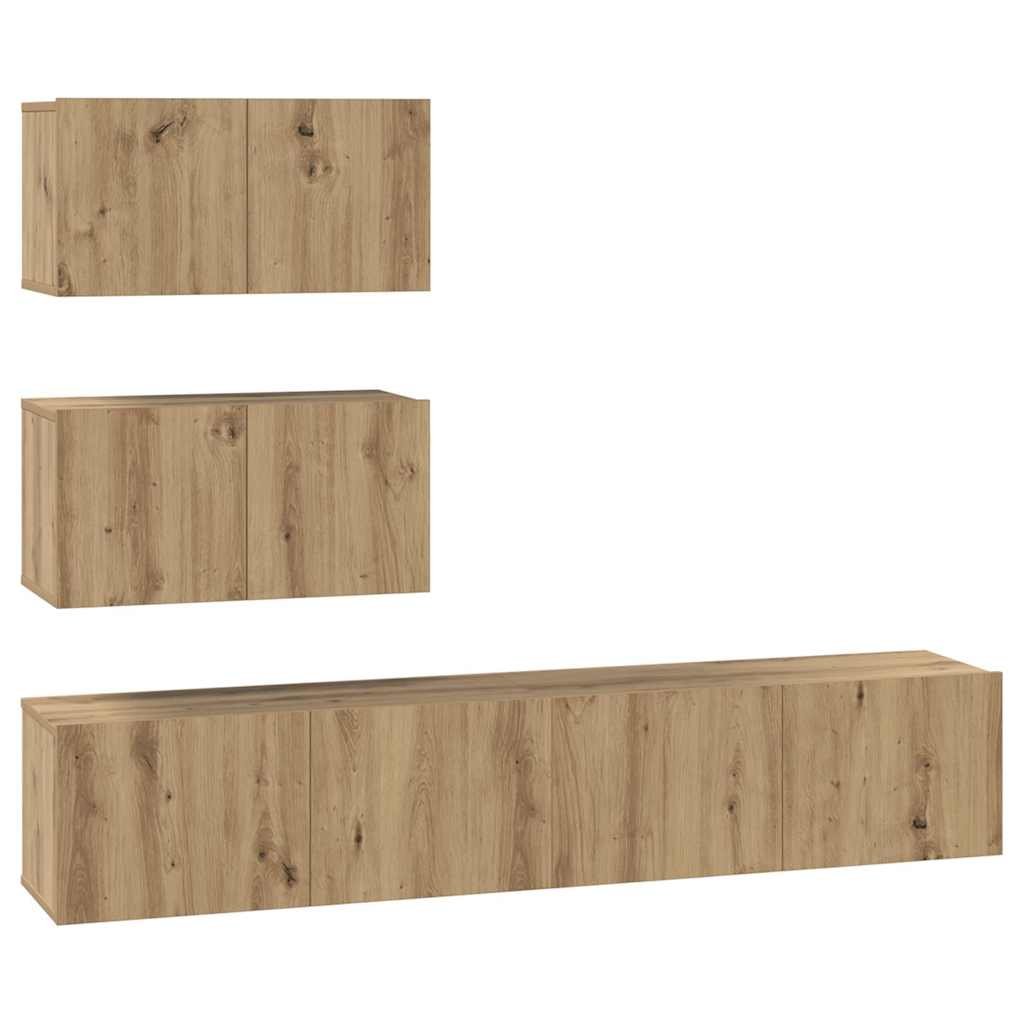 vidaXL TV Cabinet Set 4 pcs Artisan Oak Engineered Wood