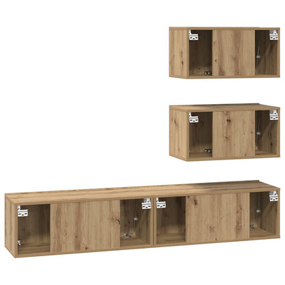 vidaXL TV Cabinet Set 4 pcs Artisan Oak Engineered Wood