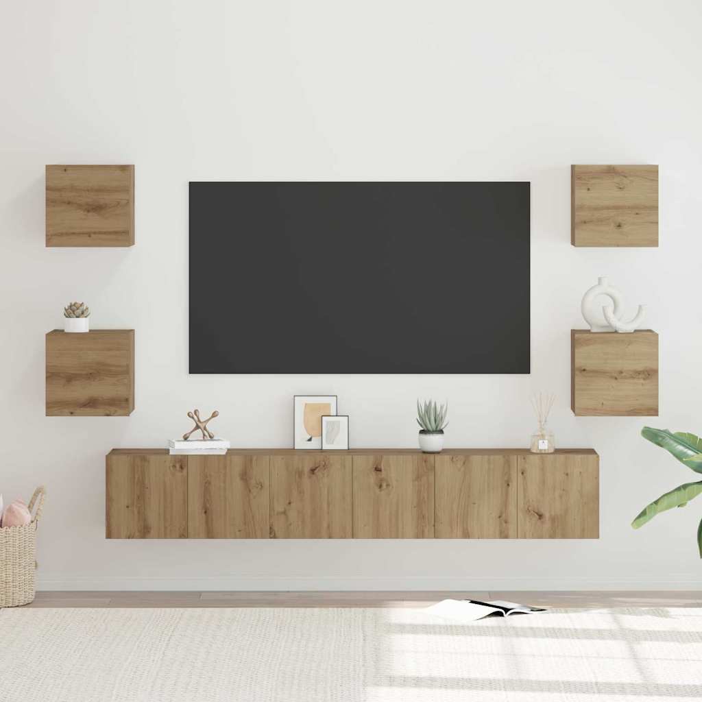 vidaXL TV Cabinet Set 7 pcs Artisan Oak Engineered Wood