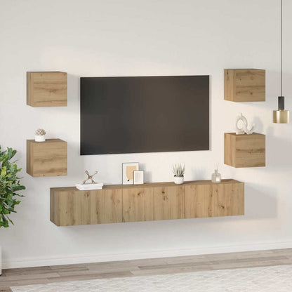 vidaXL TV Cabinet Set 7 pcs Artisan Oak Engineered Wood