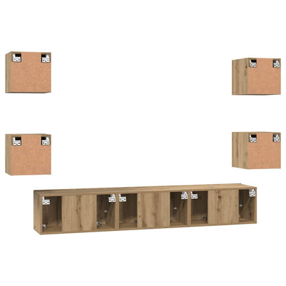 vidaXL TV Cabinet Set 7 pcs Artisan Oak Engineered Wood