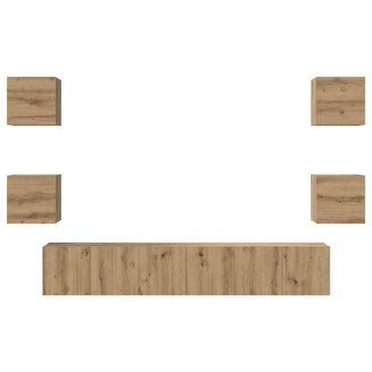 vidaXL TV Cabinet Set 7 pcs Artisan Oak Engineered Wood