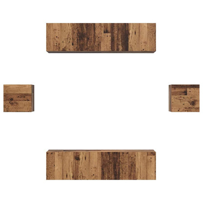 vidaXL TV Cabinet Set Wall-mounted 6 pcs Old Wood Engineered Wood