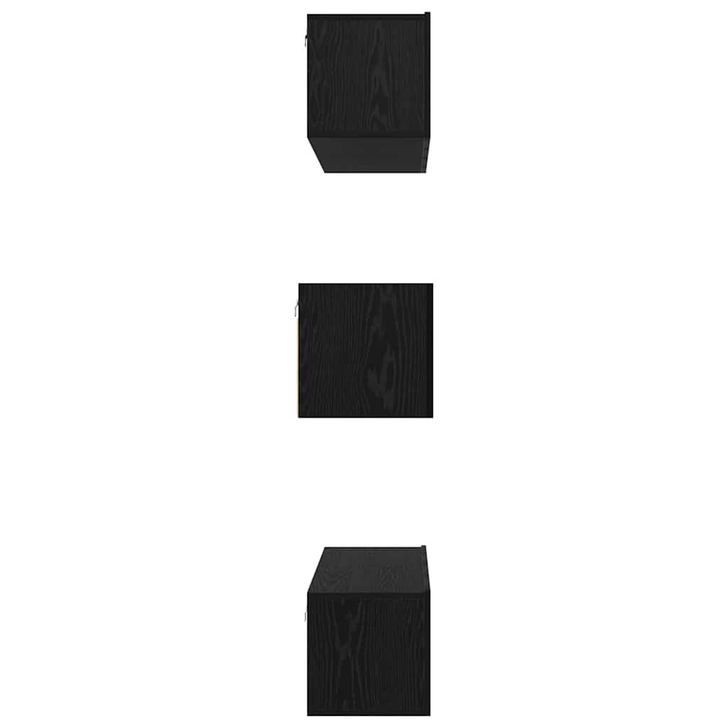vidaXL TV Cabinet Set Wall-mounted 6 pcs Black Oak Engineered Wood