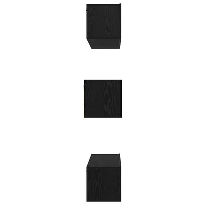 vidaXL TV Cabinet Set Wall-mounted 6 pcs Black Oak Engineered Wood