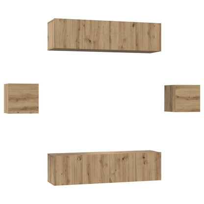 vidaXL TV Cabinet Set Wall-mounted 6 pcs Artisan Oak Engineered Wood