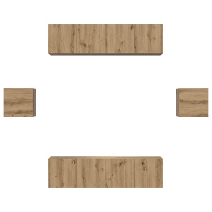 vidaXL TV Cabinet Set Wall-mounted 6 pcs Artisan Oak Engineered Wood