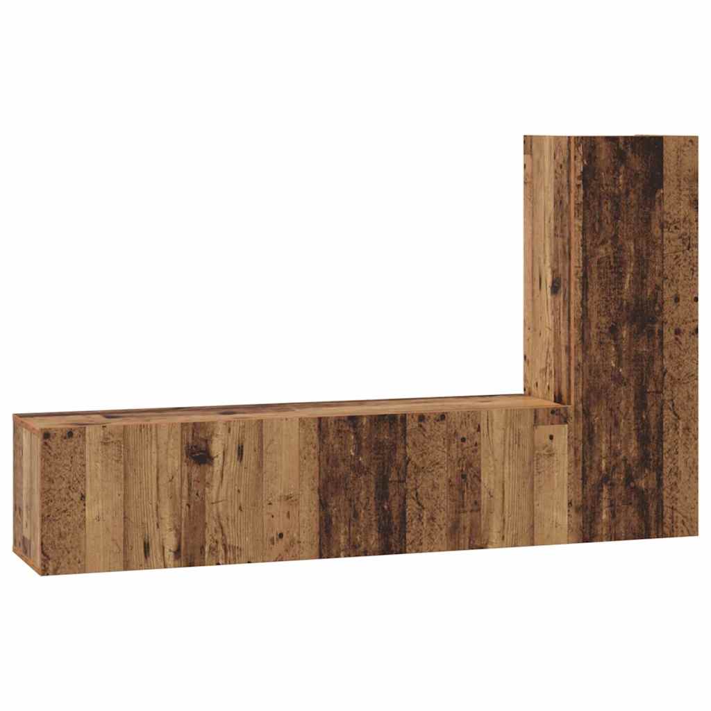 vidaXL TV Cabinet Set Wall-mounted 3 pcs Old Wood Engineered Wood