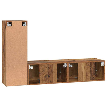 vidaXL TV Cabinet Set Wall-mounted 3 pcs Old Wood Engineered Wood