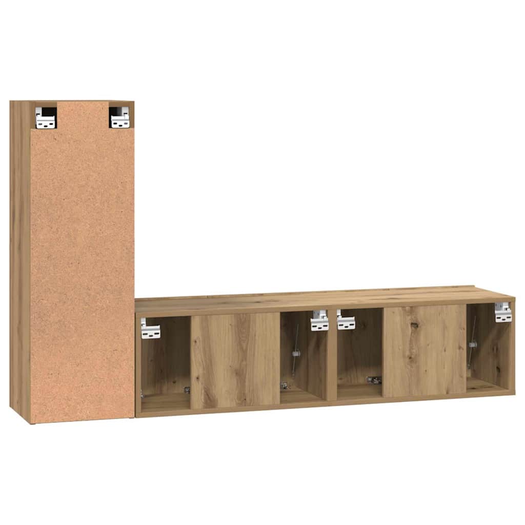 vidaXL TV Cabinet Set 3 pcs Artisan Oak Engineered Wood