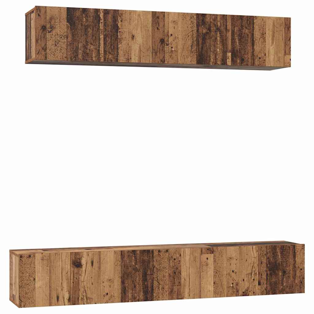 vidaXL TV Cabinet Set Wall-mounted 5 pcs Old Wood Engineered Wood