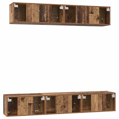 vidaXL TV Cabinet Set Wall-mounted 5 pcs Old Wood Engineered Wood