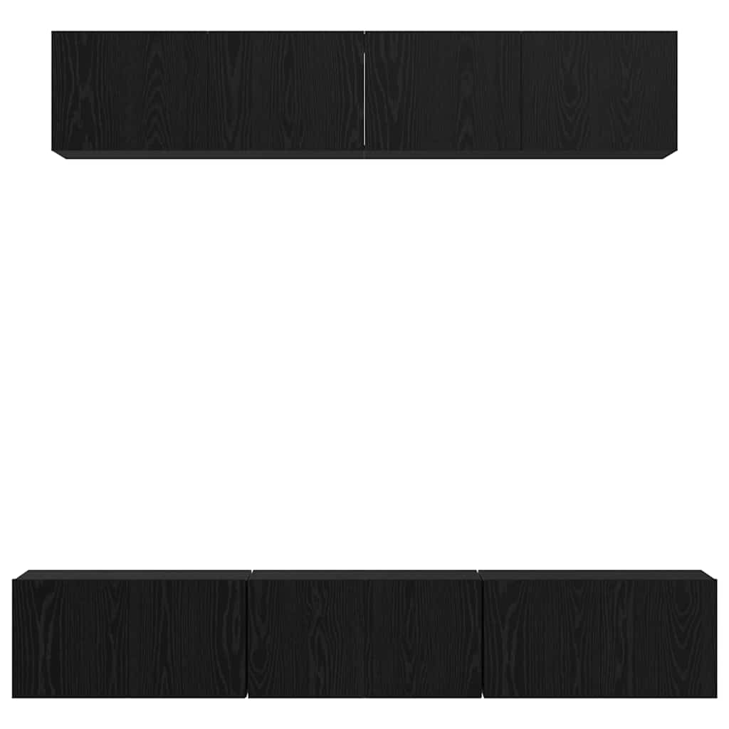vidaXL TV Cabinet Set Wall-mounted 5 pcs Black Oak Engineered Wood