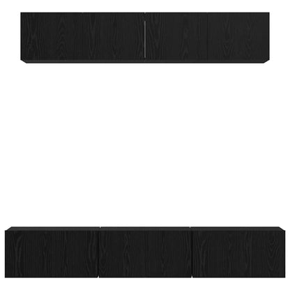 vidaXL TV Cabinet Set Wall-mounted 5 pcs Black Oak Engineered Wood