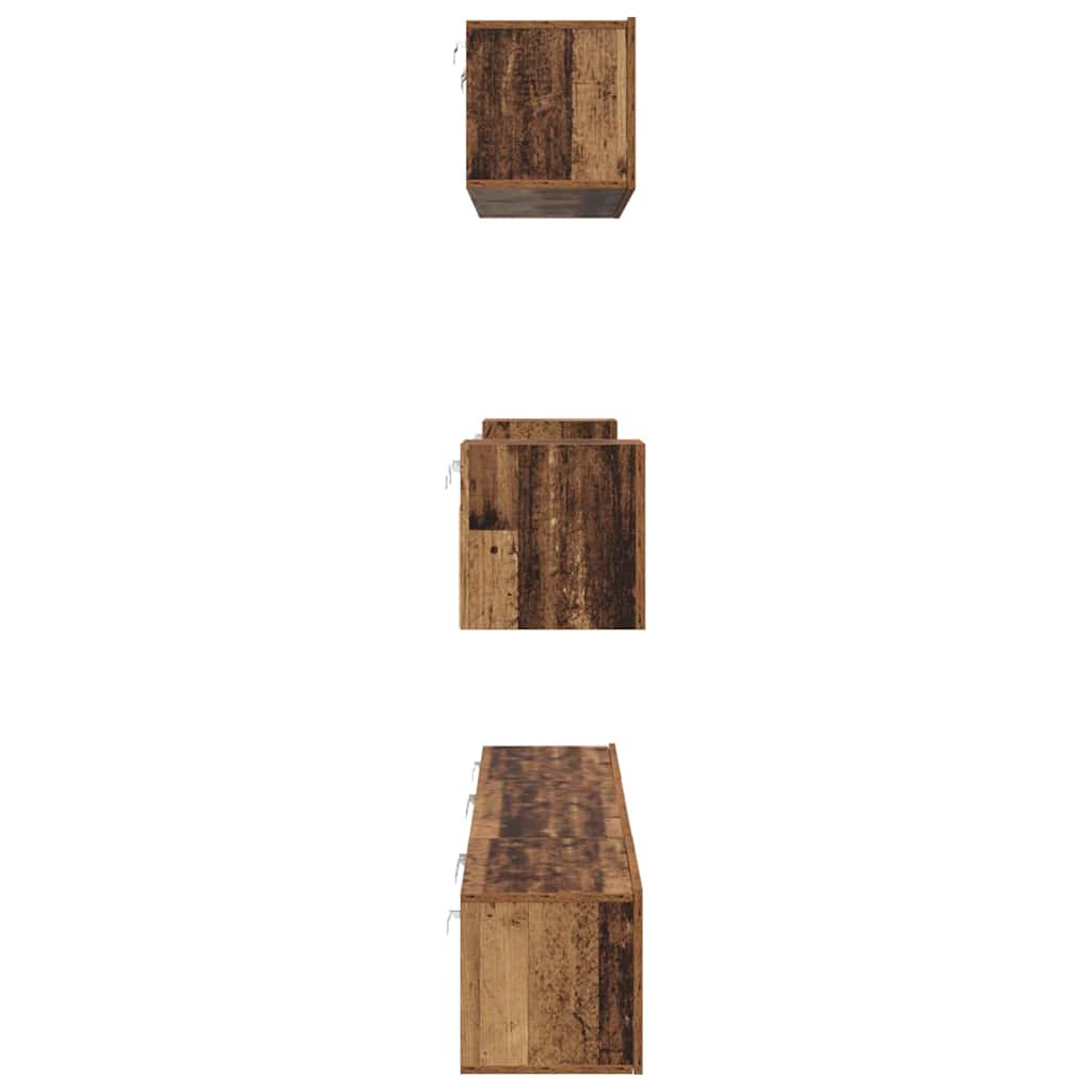 vidaXL TV Cabinet Set Wall-mounted 7 pcs Old Wood Engineered Wood
