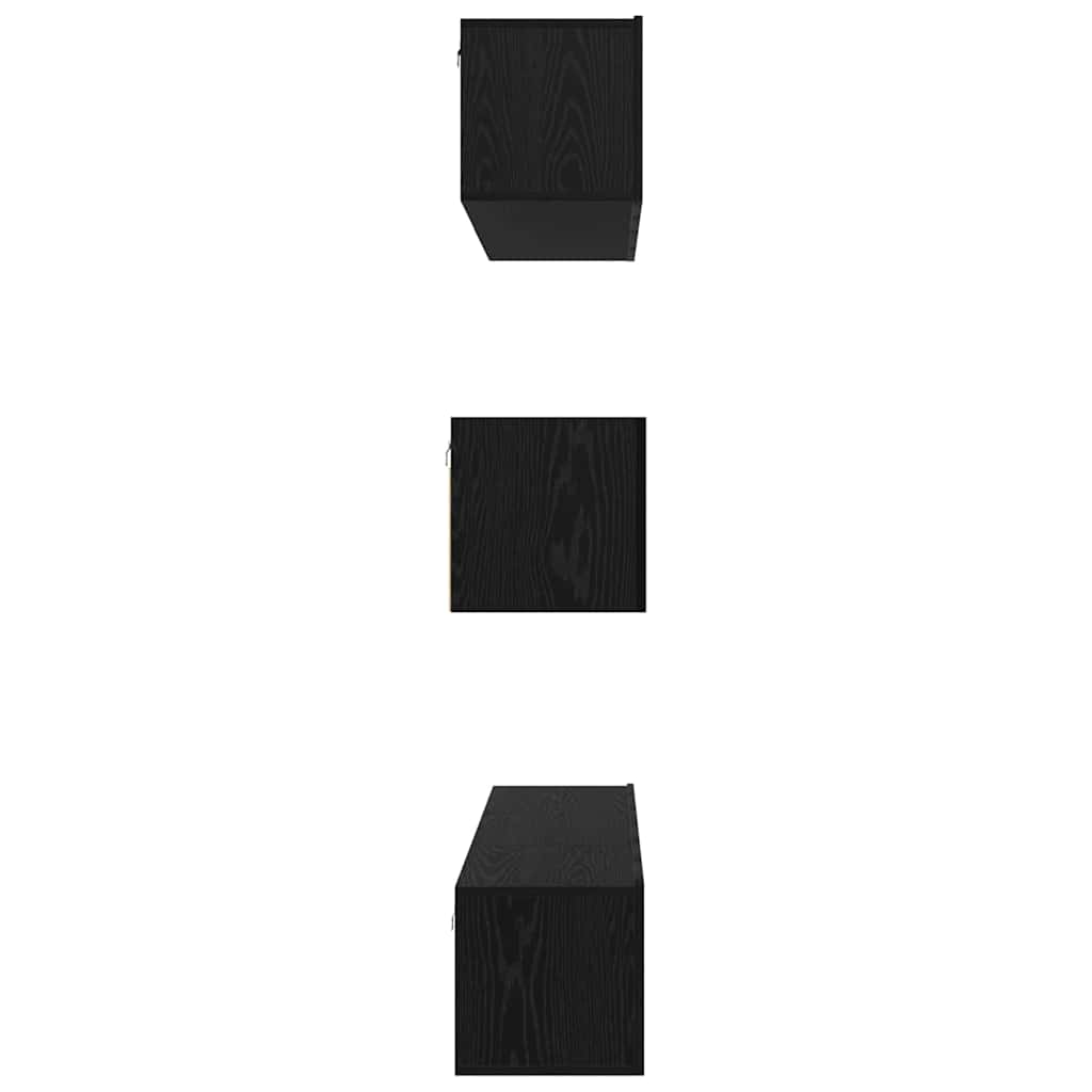 vidaXL TV Cabinet Set Wall-mounted 7 pcs Black Oak Engineered Wood