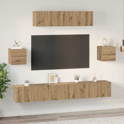 vidaXL TV Cabinet Set 7 pcs Artisan Oak Engineered Wood