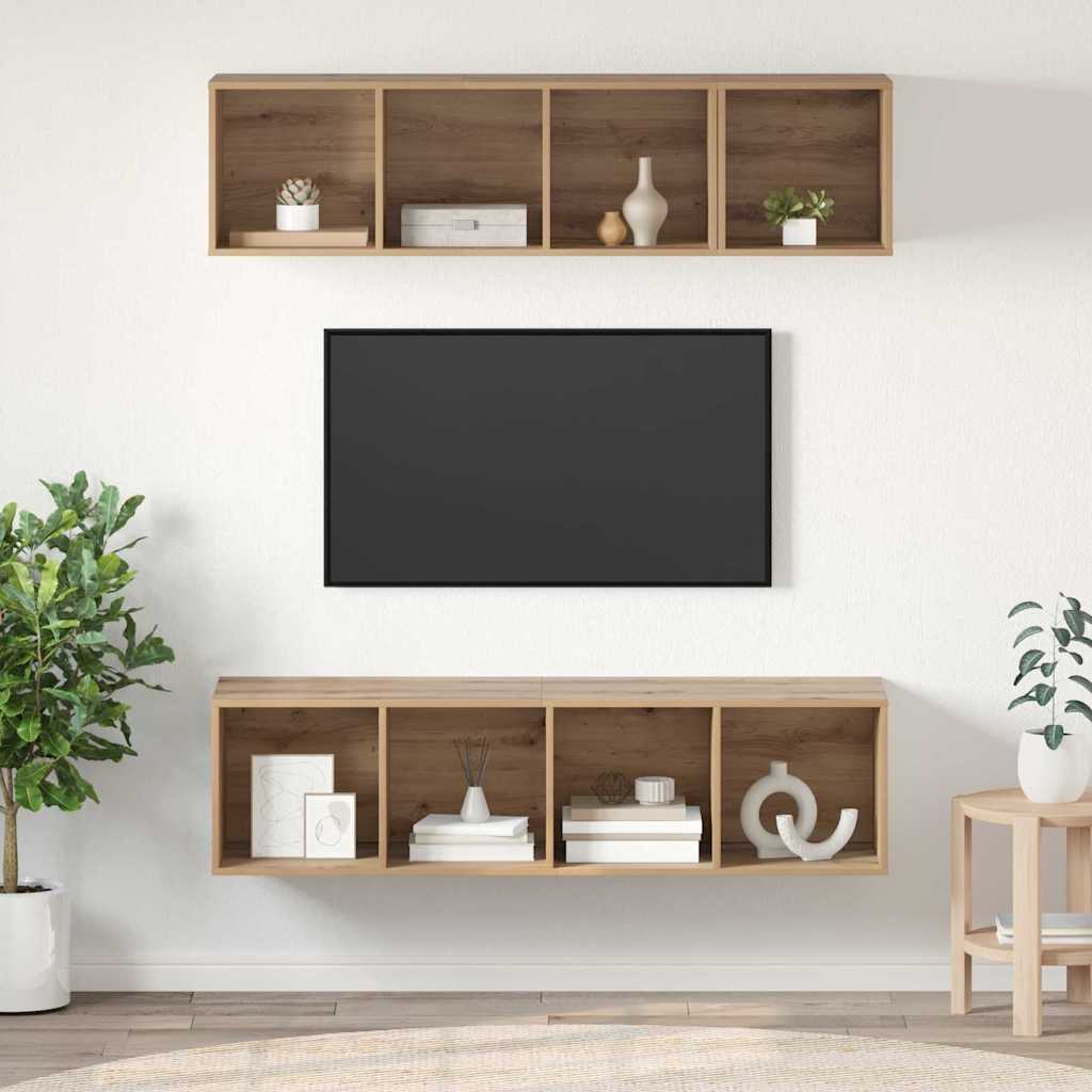 vidaXL TV Cabinet Set 3 pcs Artisan Oak Engineered Wood
