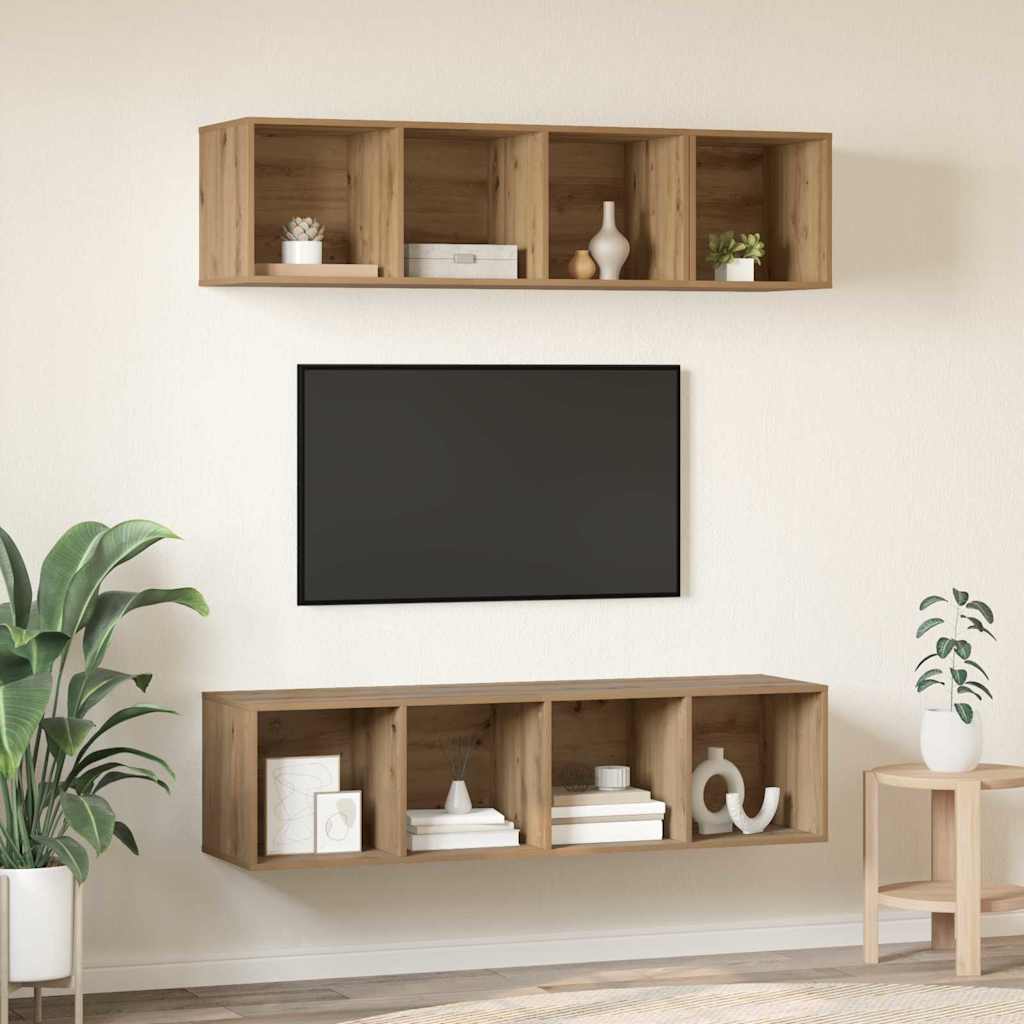 vidaXL TV Cabinet Set 3 pcs Artisan Oak Engineered Wood