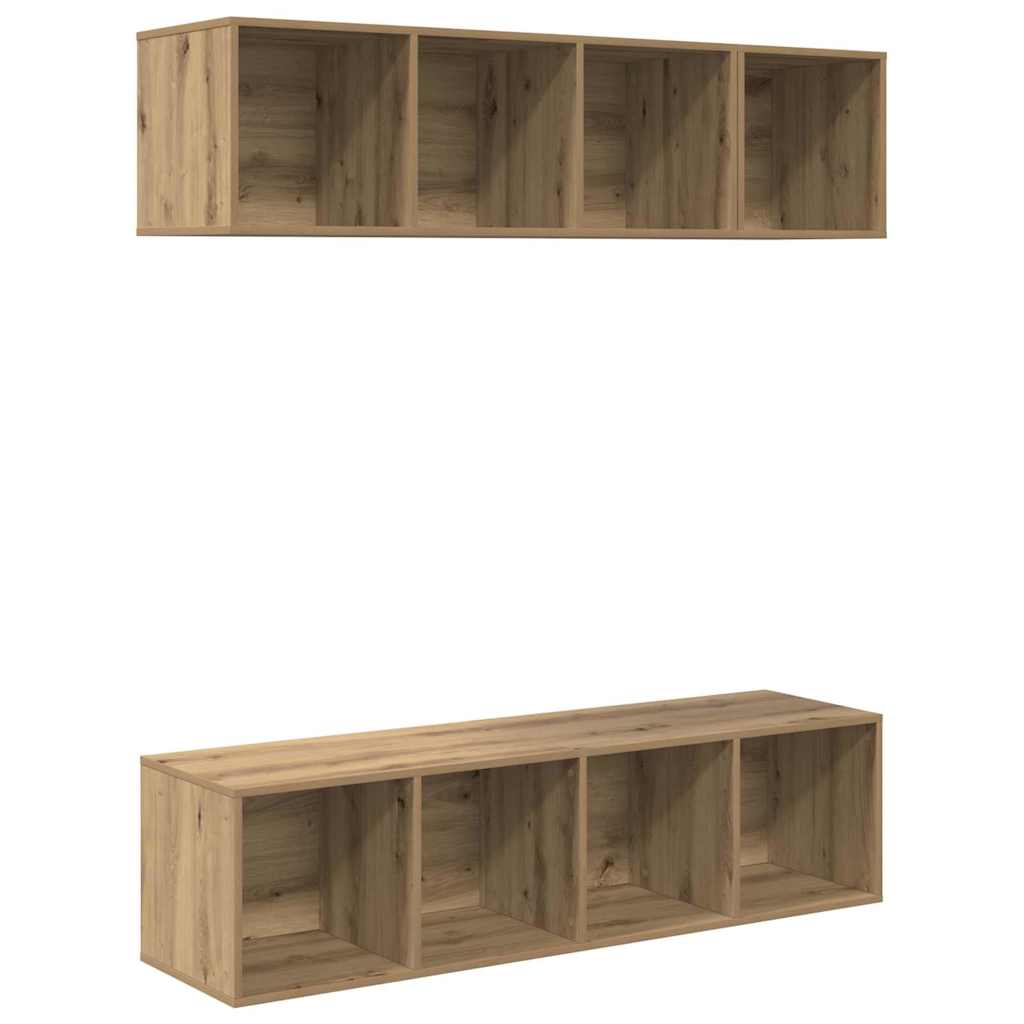 vidaXL TV Cabinet Set 3 pcs Artisan Oak Engineered Wood