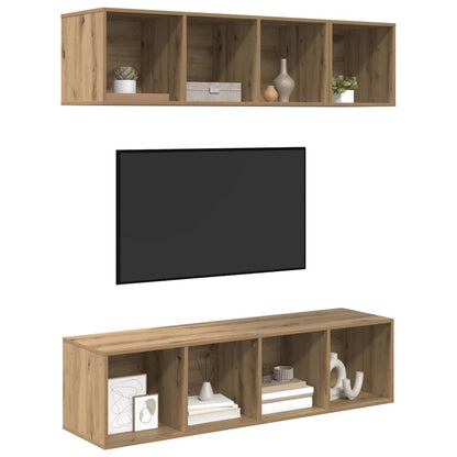 vidaXL TV Cabinet Set 3 pcs Artisan Oak Engineered Wood