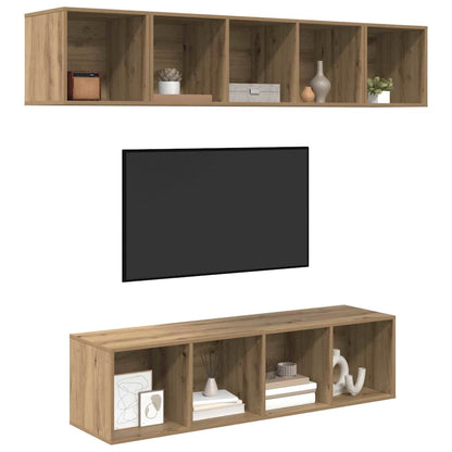 vidaXL TV Cabinet Set 4 pcs Artisan Oak Engineered Wood