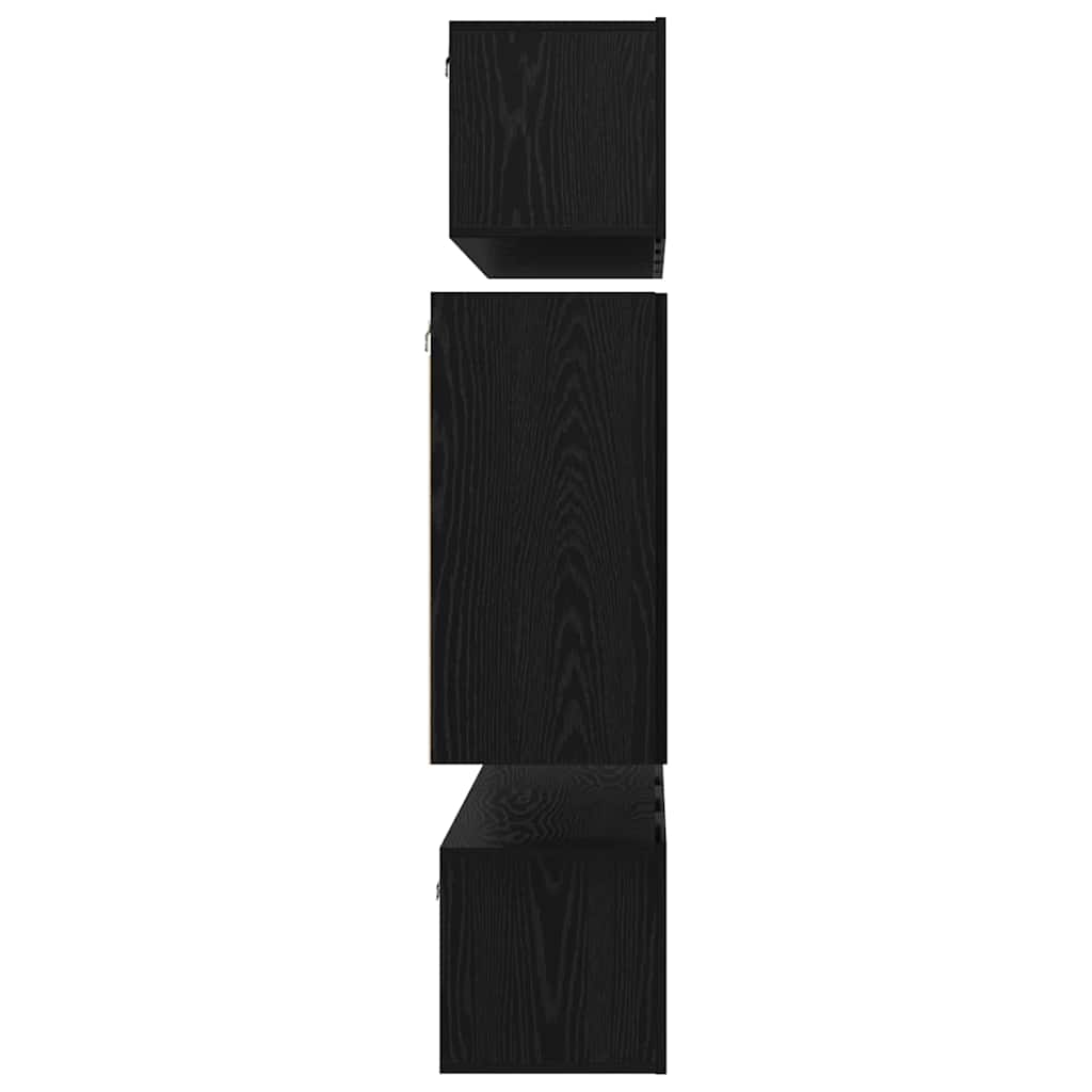 vidaXL TV Cabinet Set Wall-mounted 6 pcs Black Oak Engineered Wood
