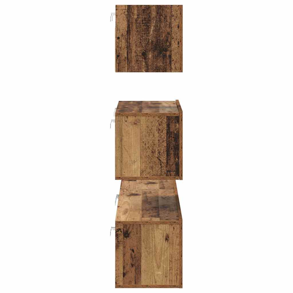vidaXL TV Cabinet Set Wall-mounted 4 pcs Old Wood Engineered Wood
