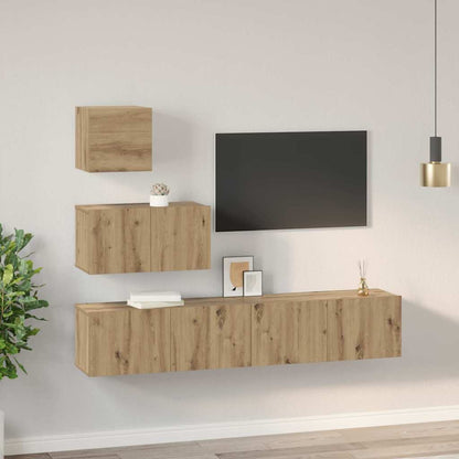vidaXL TV Cabinet Set 4 pcs Artisan Oak Engineered Wood
