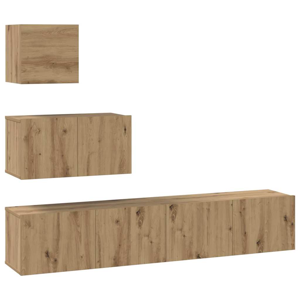 vidaXL TV Cabinet Set 4 pcs Artisan Oak Engineered Wood