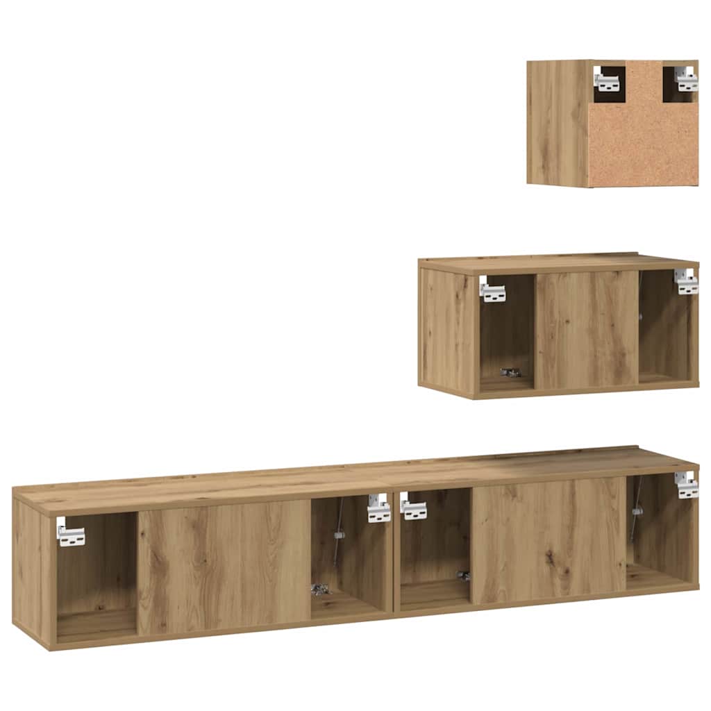 vidaXL TV Cabinet Set 4 pcs Artisan Oak Engineered Wood