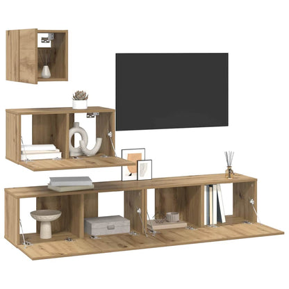 vidaXL TV Cabinet Set 4 pcs Artisan Oak Engineered Wood