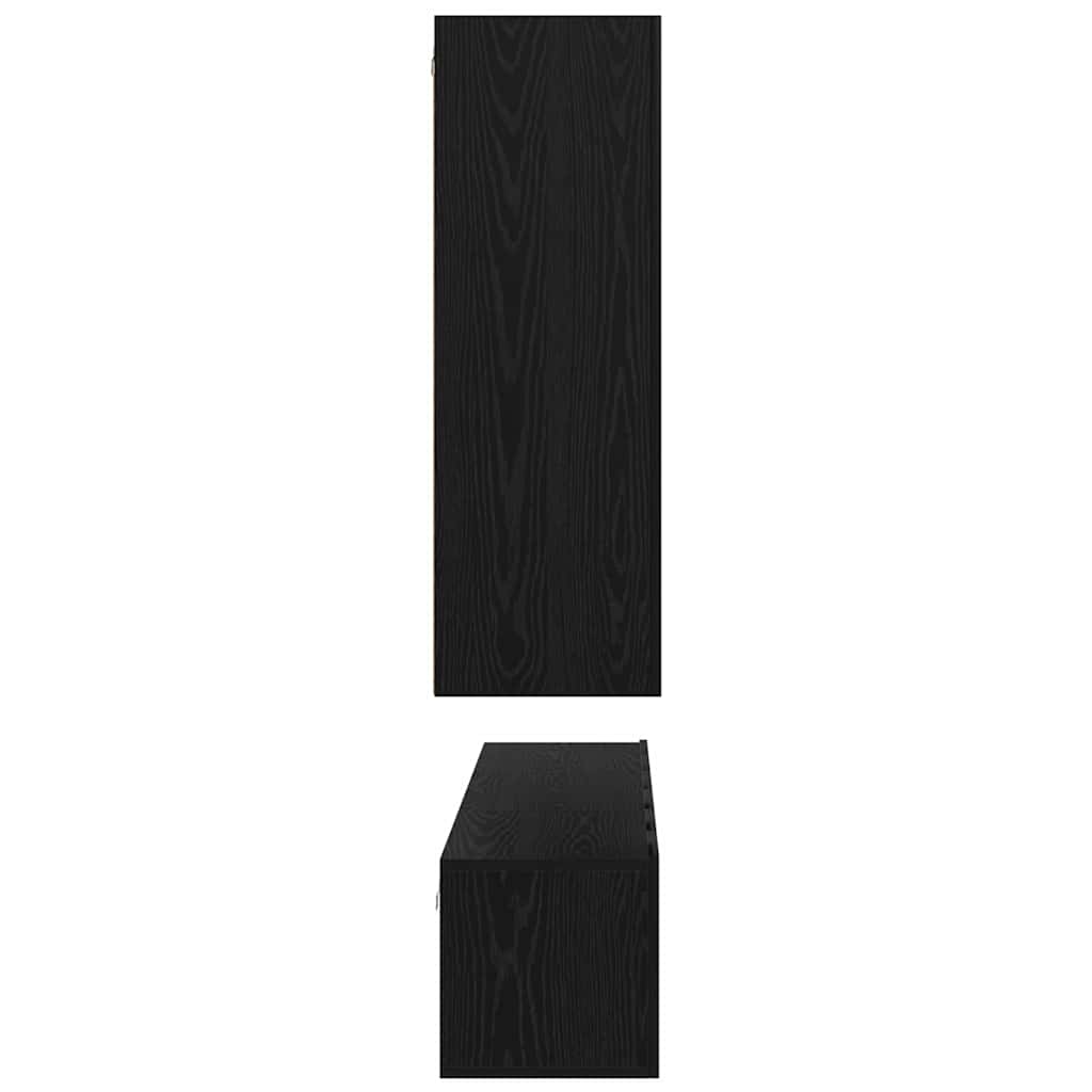 vidaXL TV Cabinet Set Wall-mounted 5 pcs Black Oak Engineered Wood