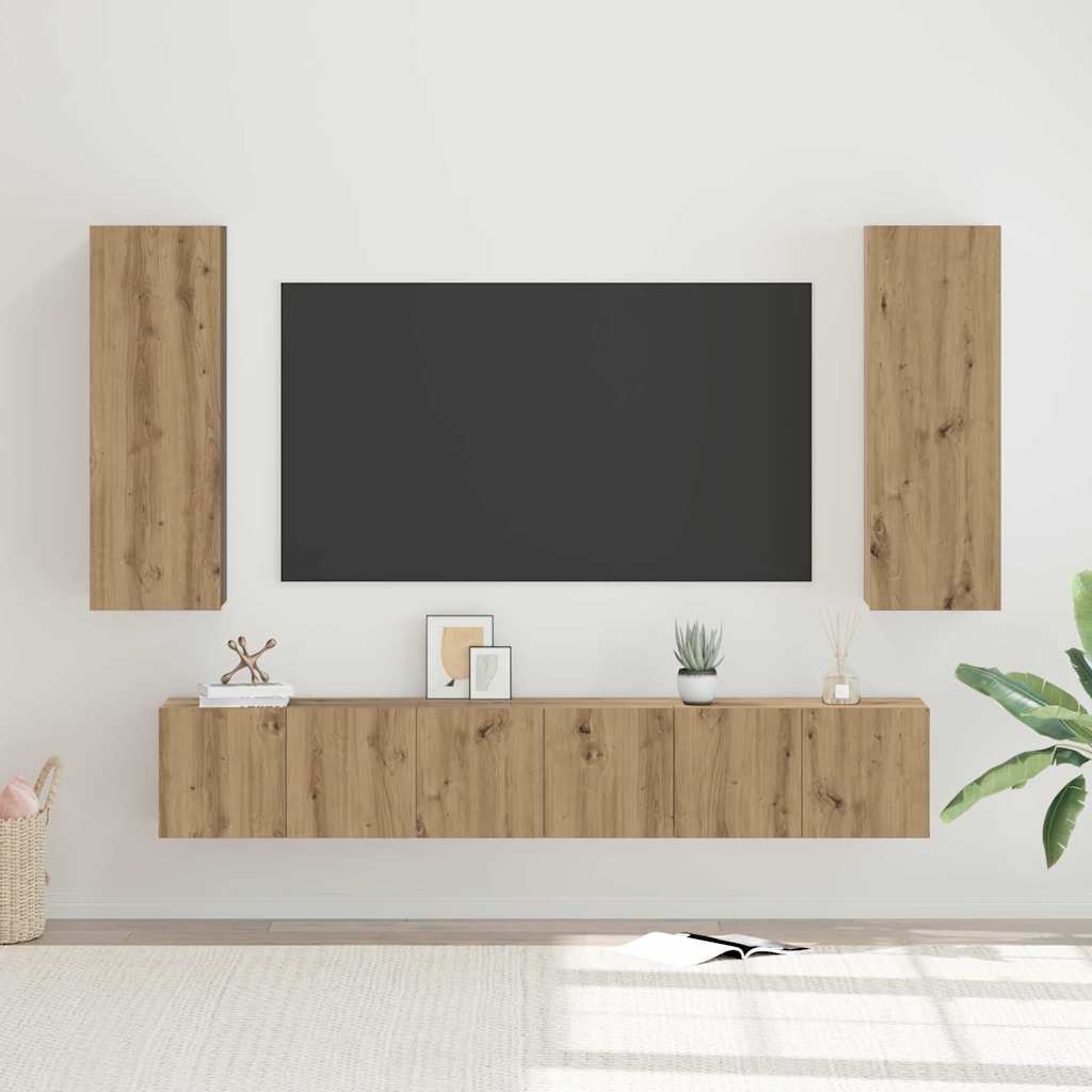 vidaXL TV Cabinet Set 5 pcs Artisan Oak Engineered Wood
