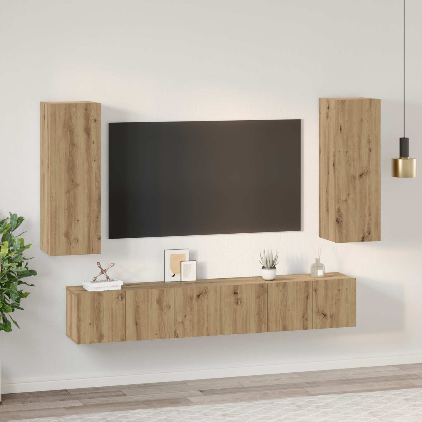 vidaXL TV Cabinet Set 5 pcs Artisan Oak Engineered Wood