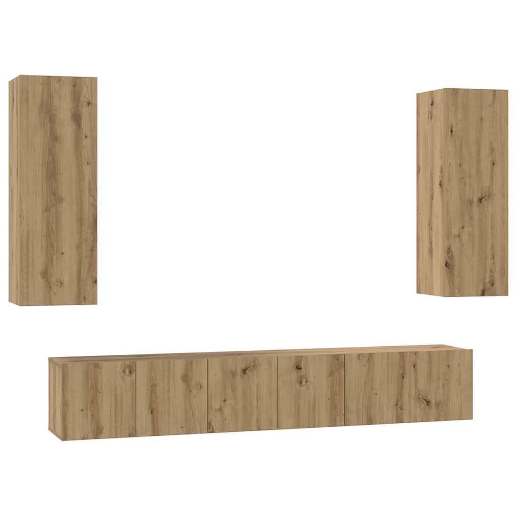 vidaXL TV Cabinet Set 5 pcs Artisan Oak Engineered Wood