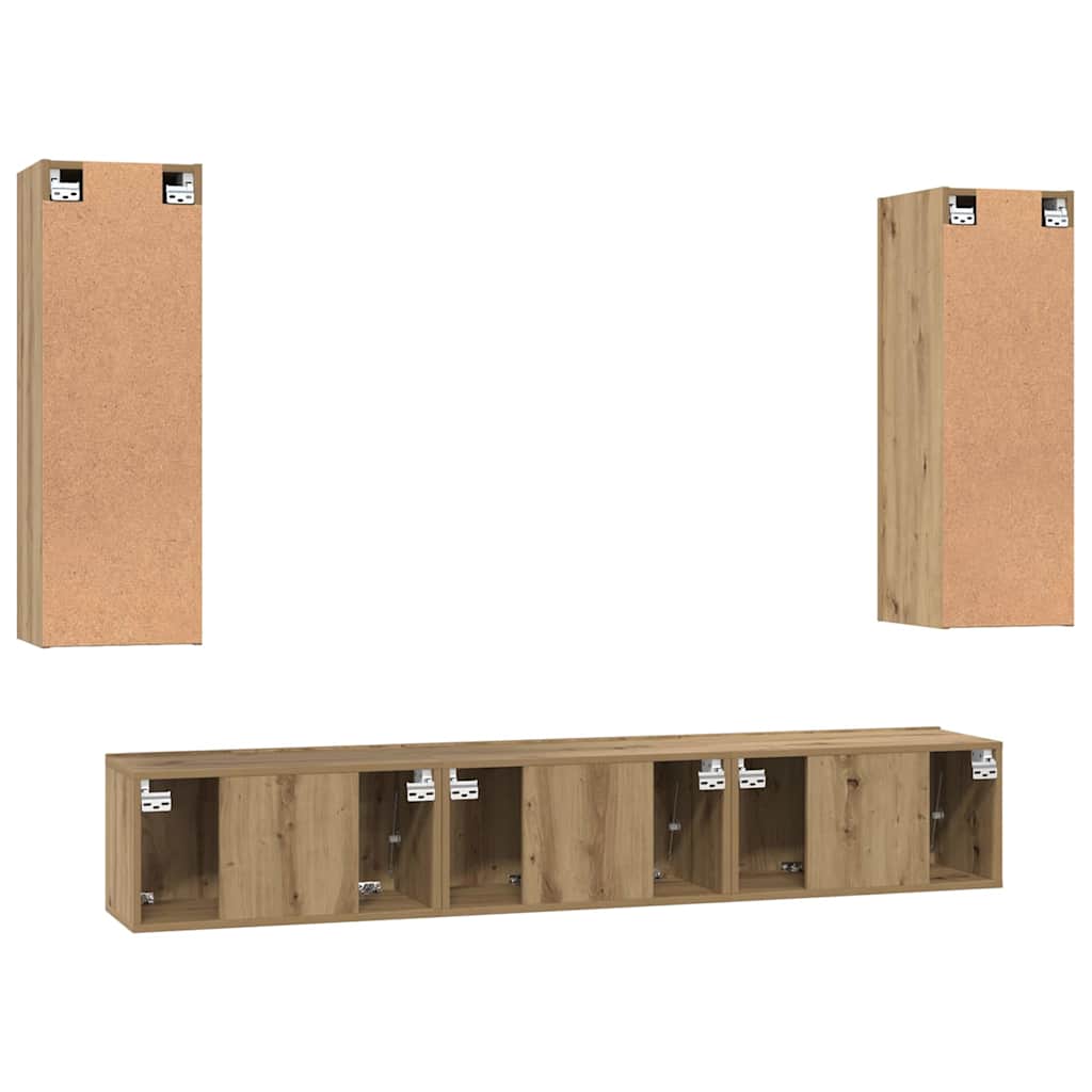 vidaXL TV Cabinet Set 5 pcs Artisan Oak Engineered Wood