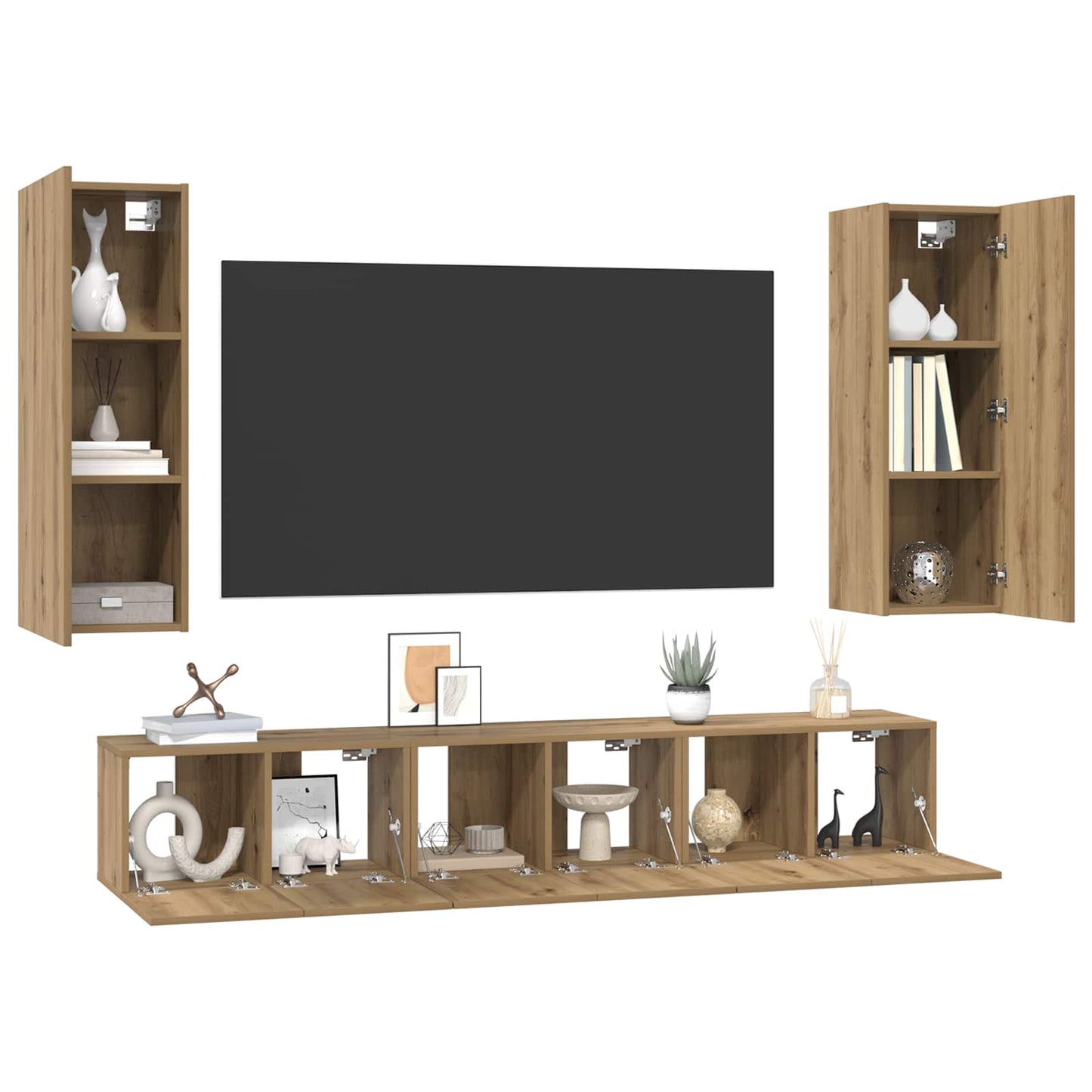 vidaXL TV Cabinet Set 5 pcs Artisan Oak Engineered Wood
