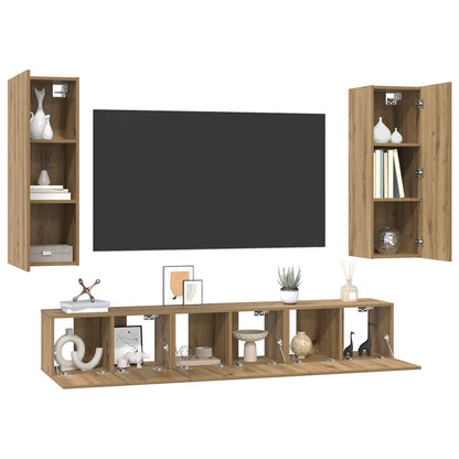 vidaXL TV Cabinet Set 5 pcs Artisan Oak Engineered Wood