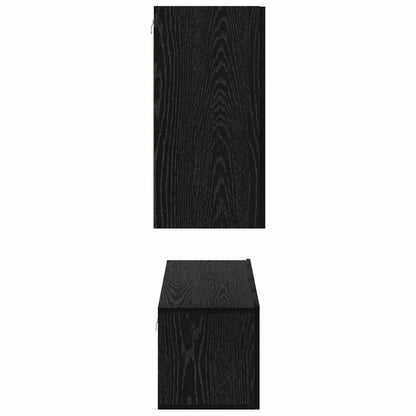 vidaXL TV Cabinet Set Wall-mounted Black Oak Engineered Wood
