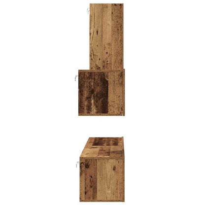 vidaXL Wall TV Cabinet Wall-mounted 4 pcs Old Wood Engineered Wood