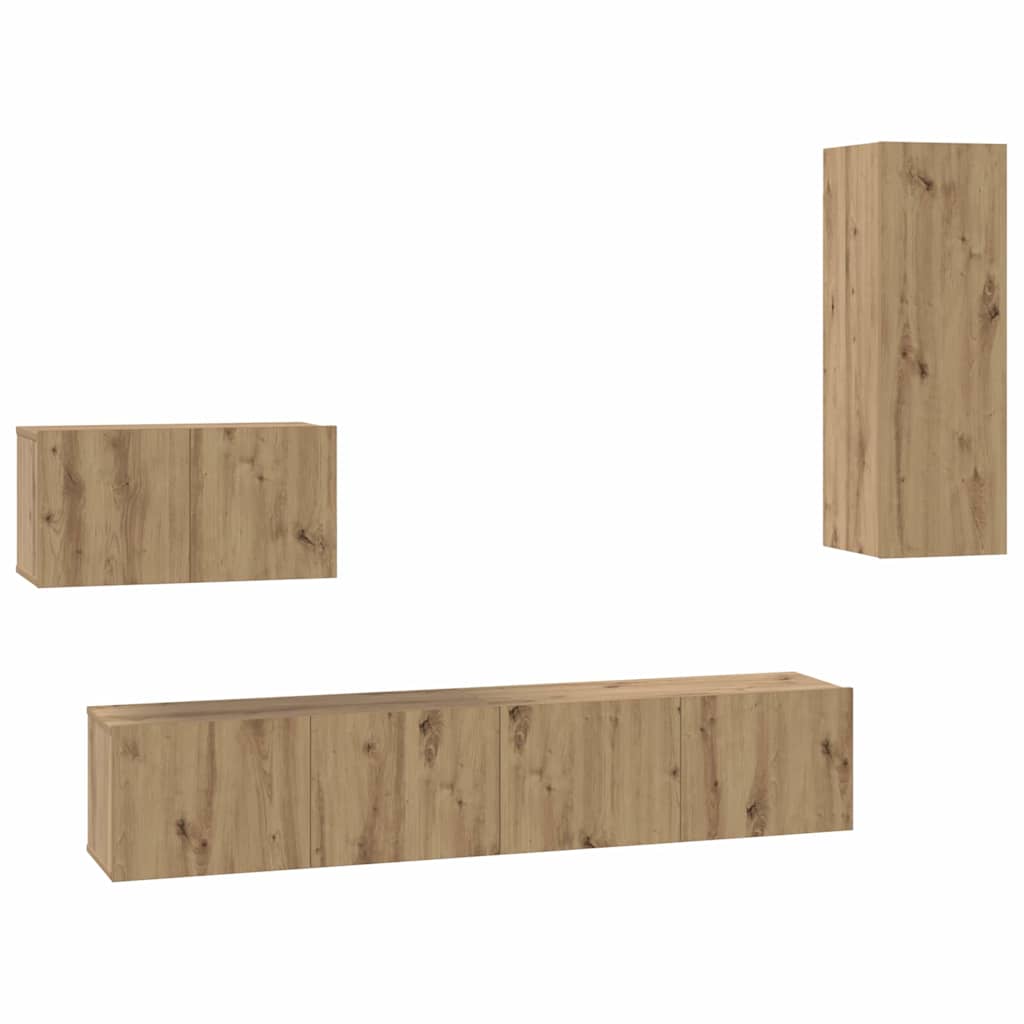 vidaXL Wall TV Cabinet 4 pcs Artisan Oak Engineered Wood