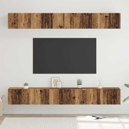 vidaXL TV Cabinet Set 6 pcs Old Wood Engineered Wood