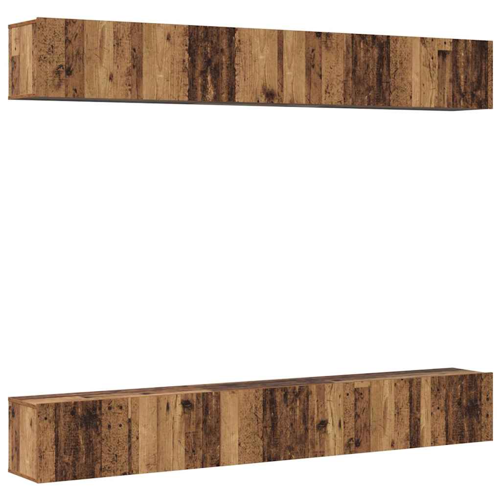 vidaXL TV Cabinet Set Wall-mounted 6 pcs Old Wood Engineered Wood